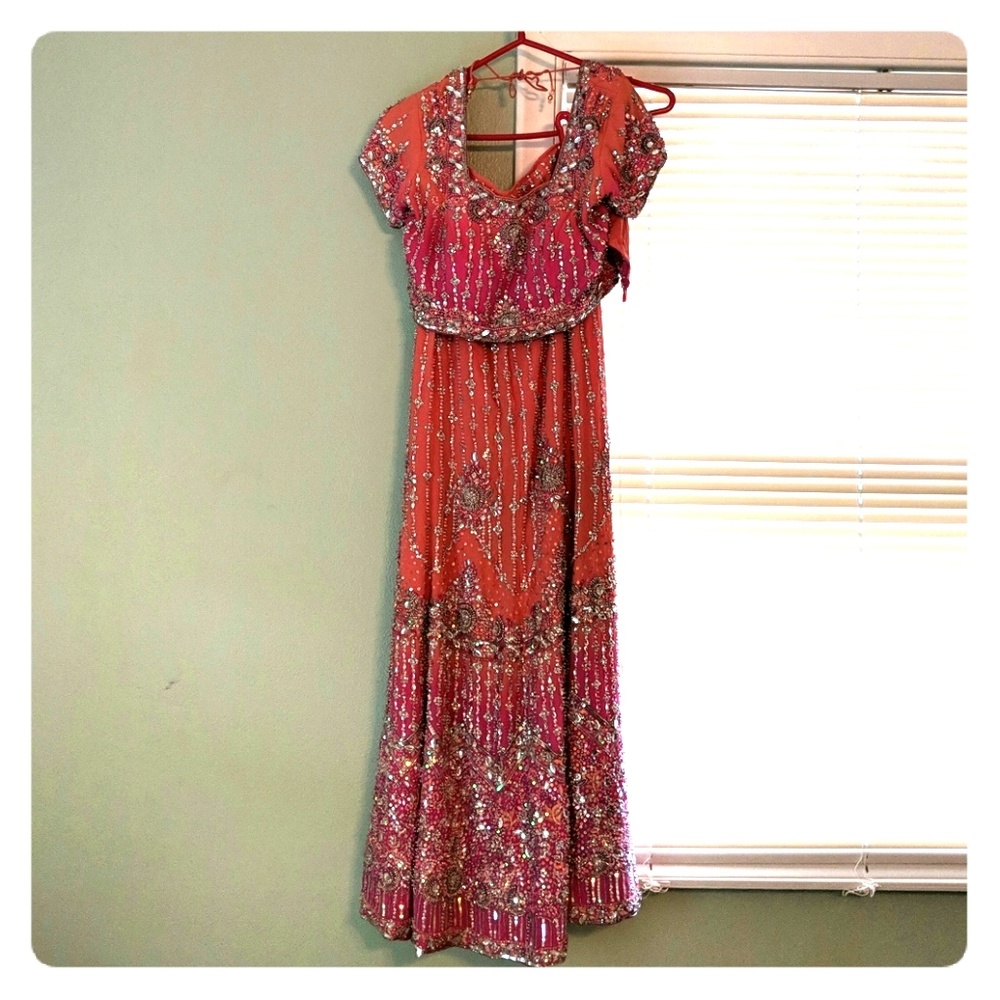 Wedding/Party Lehenga with Top and Scarf